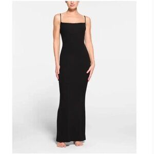 NWT SKIMS Soft Lounge Cami Long Slip Dress - Onyx MP